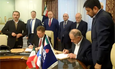 شرکت ملی نفت ایران و گازپروم روسیه ۲ تفاهم‎نامه امضا کردند