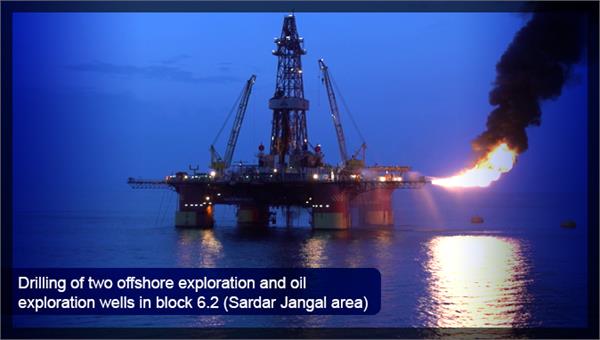 Drilling of two offshore exploration and oil exploration wells in block 6.2